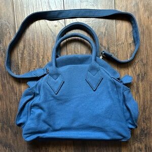 Vivienne Westwood Yasmine (?) Satchel w/Logo Buttons Tela Blu